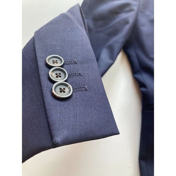 Men's LOUIS VUITTON UNIFORMS Navy Blue Virgin Wool Blazer Suit Jacket, Size 44 - Picture 5 of 14